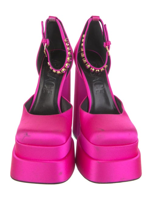 Versace Medusa Insignia Satin D'Orsay Pumps