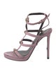 Versace Medusa Insignia Leather T-Strap Sandals