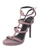 Versace Medusa Insignia Leather T-Strap Sandals