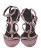 Versace Medusa Insignia Leather T-Strap Sandals