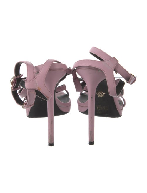 Versace Medusa Insignia Leather T-Strap Sandals