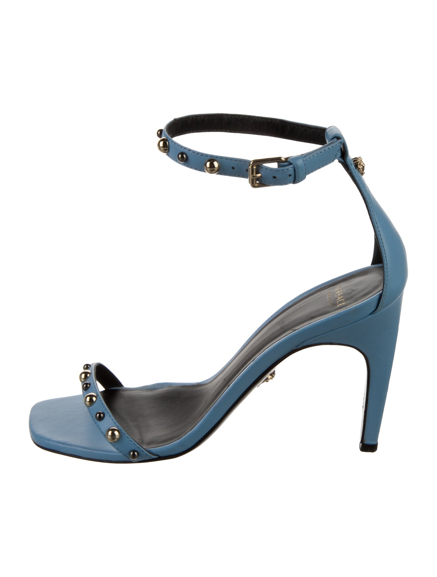Versace Leather Studded Accents Sandals