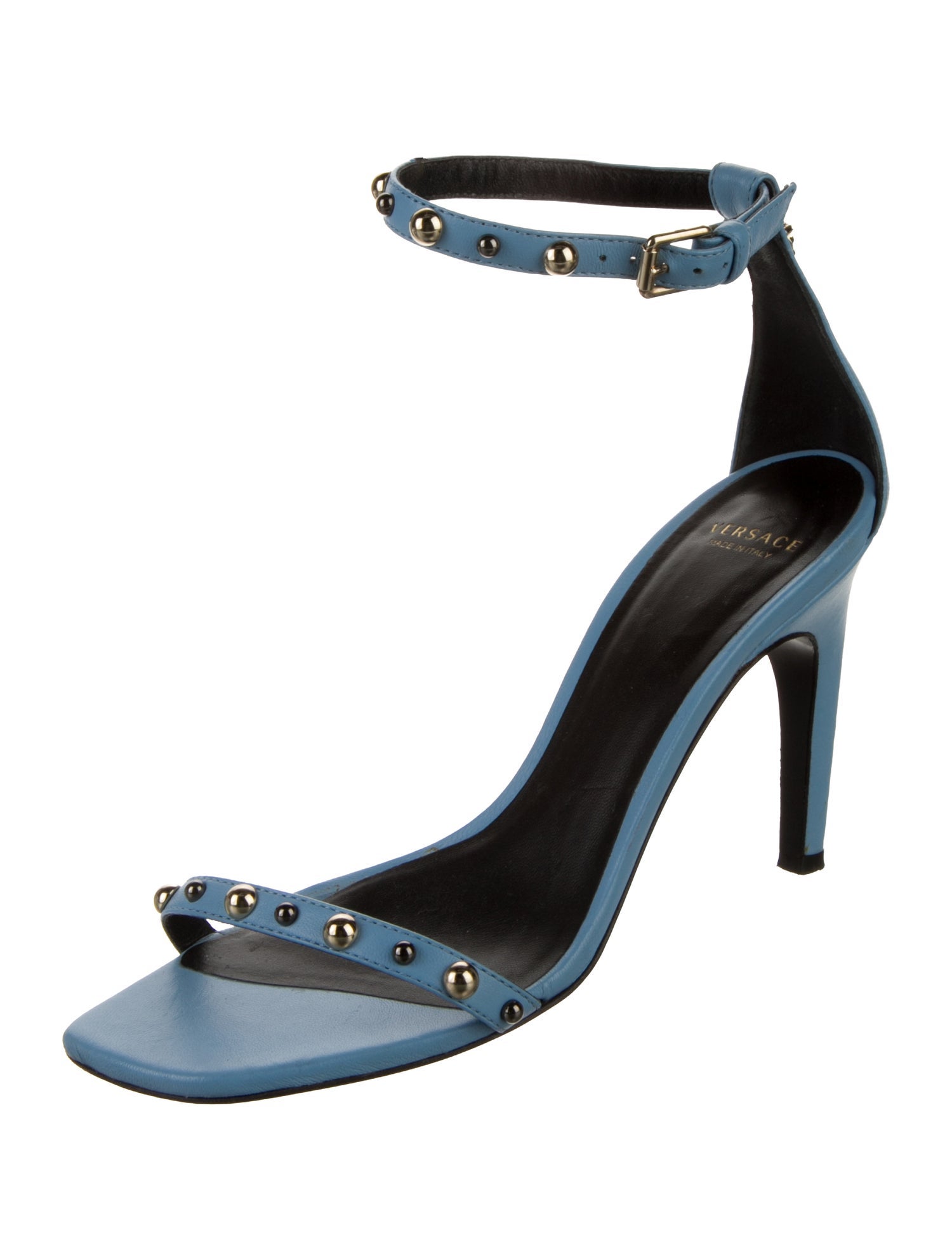Versace Leather Studded Accents Sandals