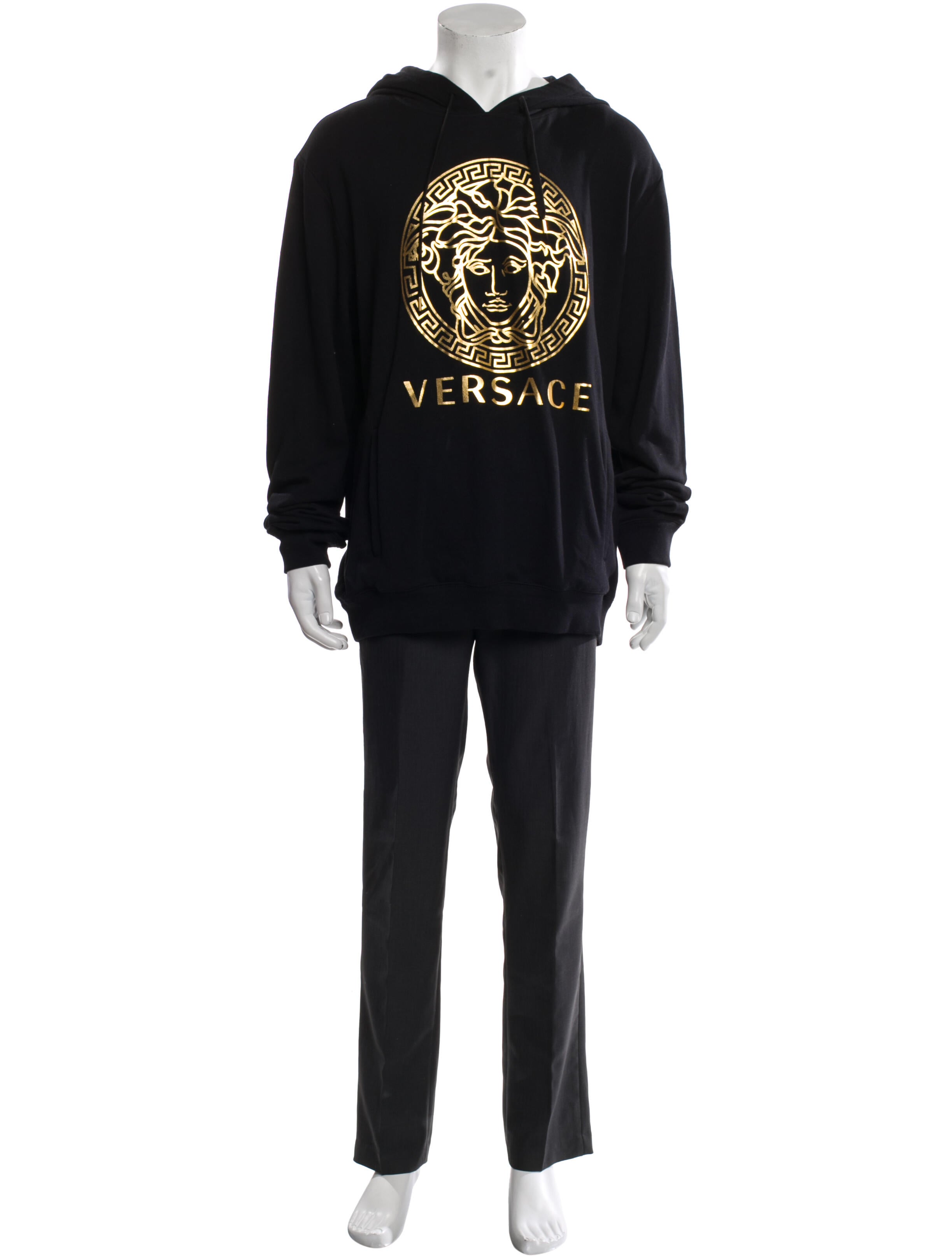 Versace Graphic Print Crew Neck Hoodie