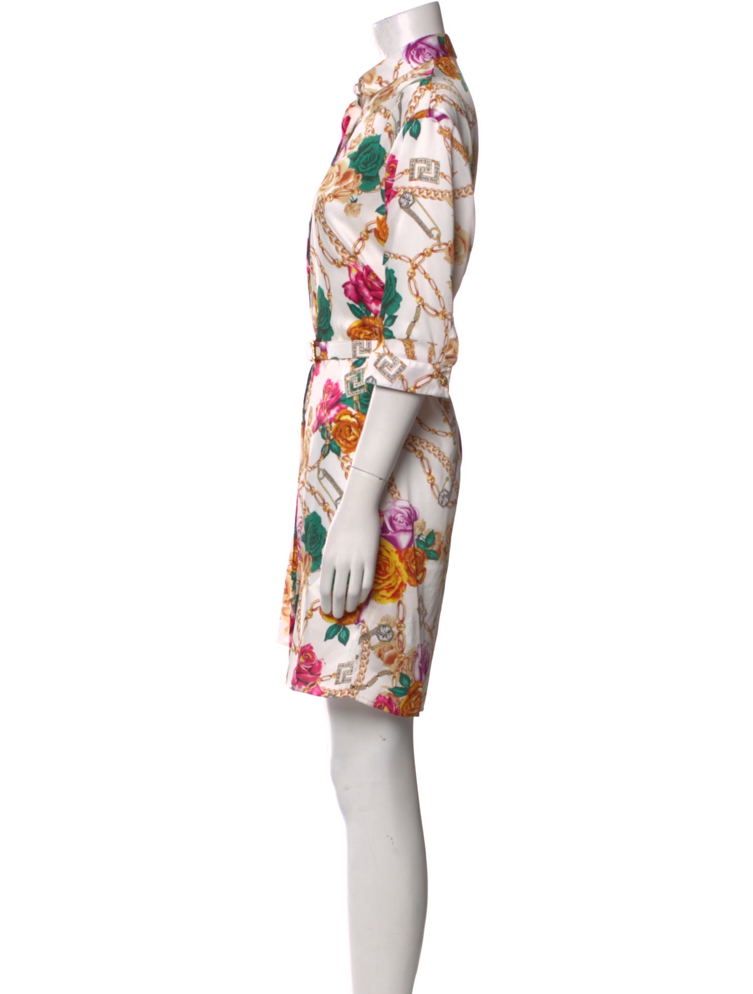 Versace Floral Print Short Sleeve Tunic