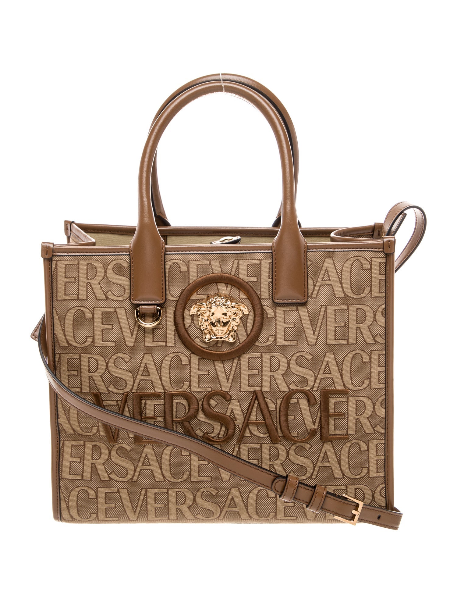 Versace Canvas Top Handle Bag