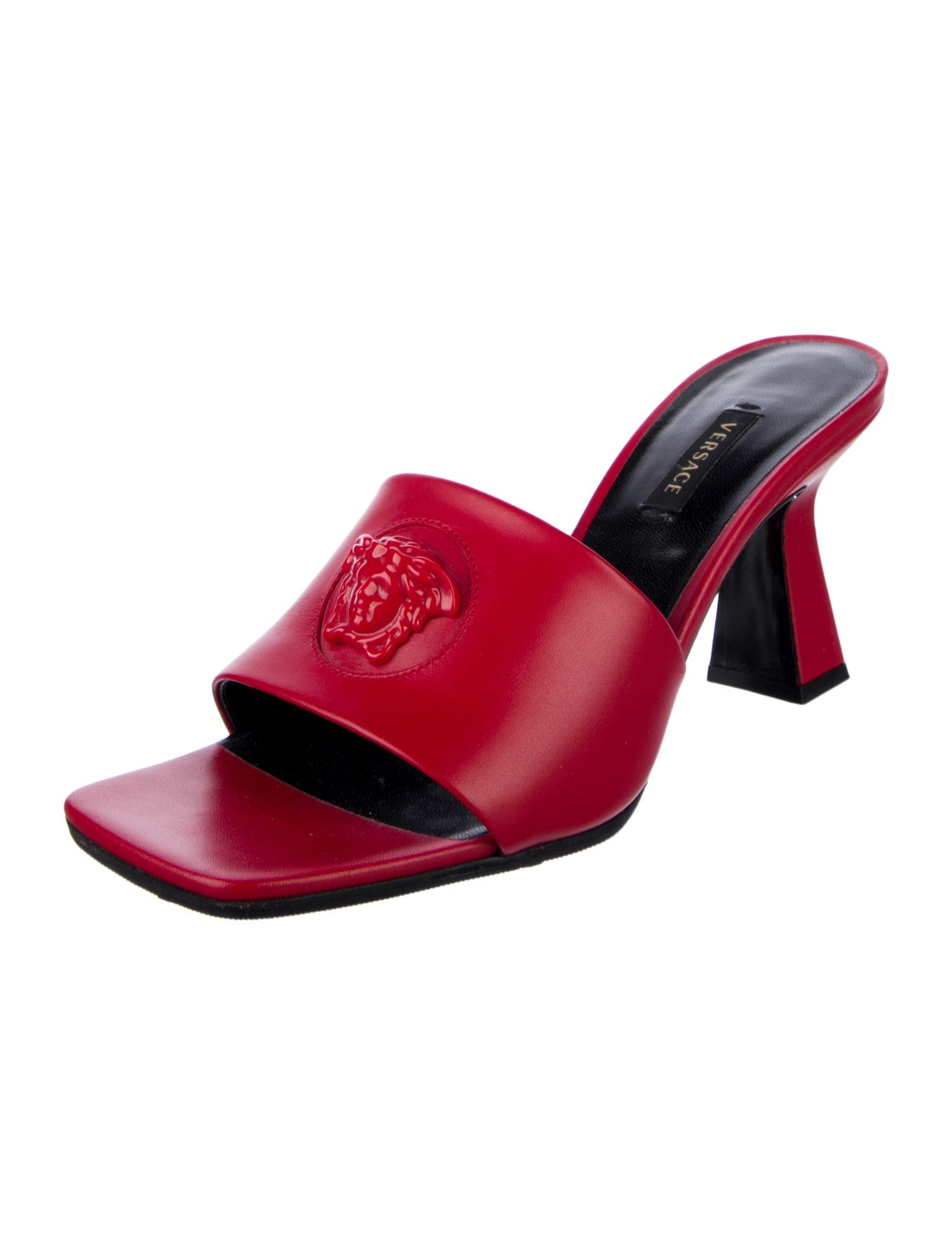 Versace Medusa Insignia Leather Slides