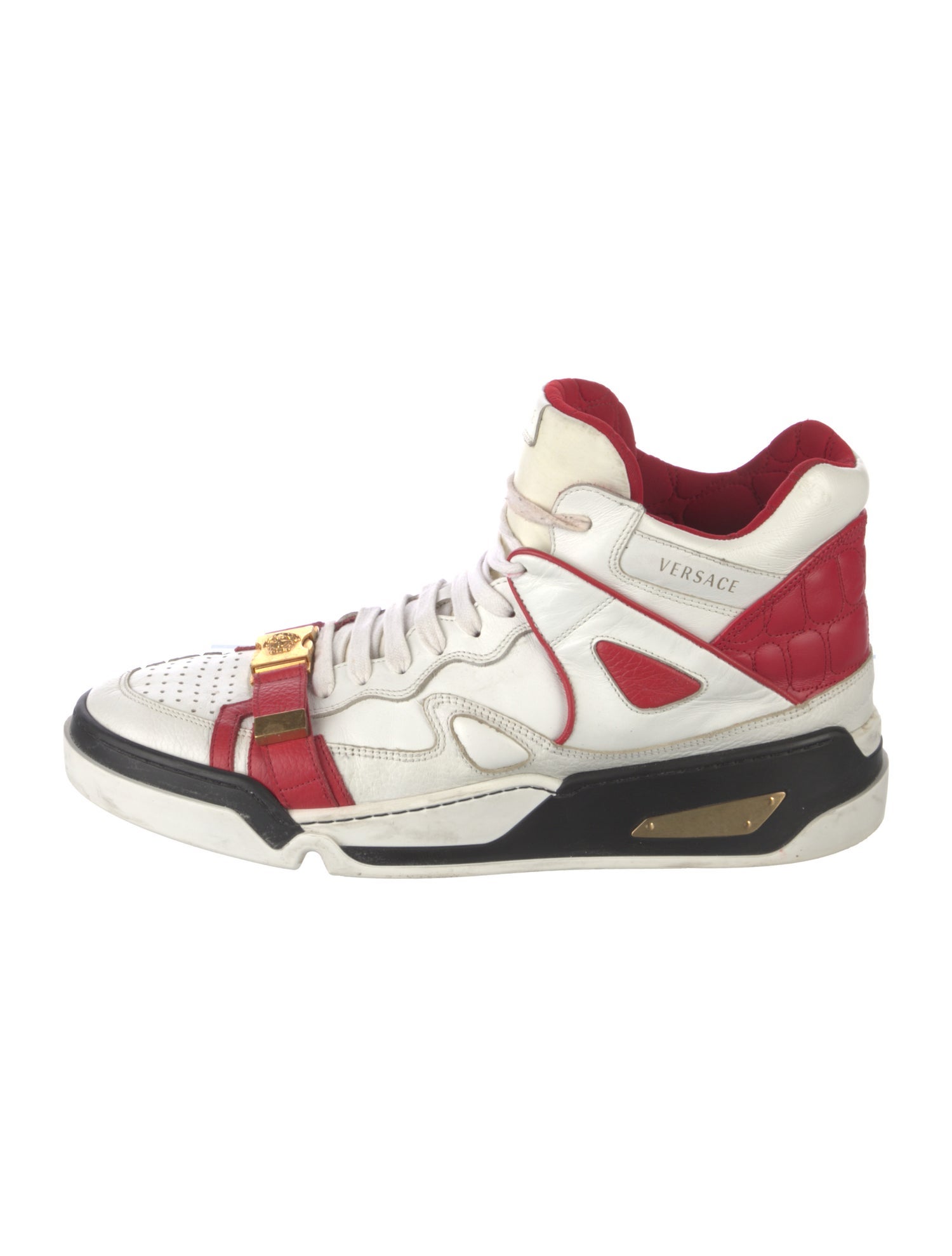 Versace Leather Colorblock Pattern Sneakers