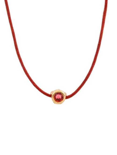 Versace Crystal & Enamel Medusa Adjustable Cord Collar Necklace