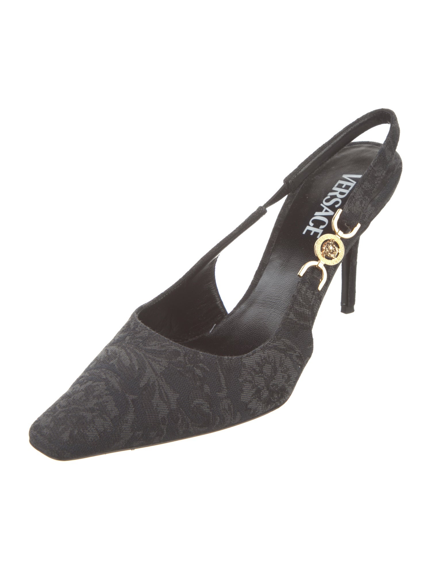 Versace Canvas Slingback Pumps
