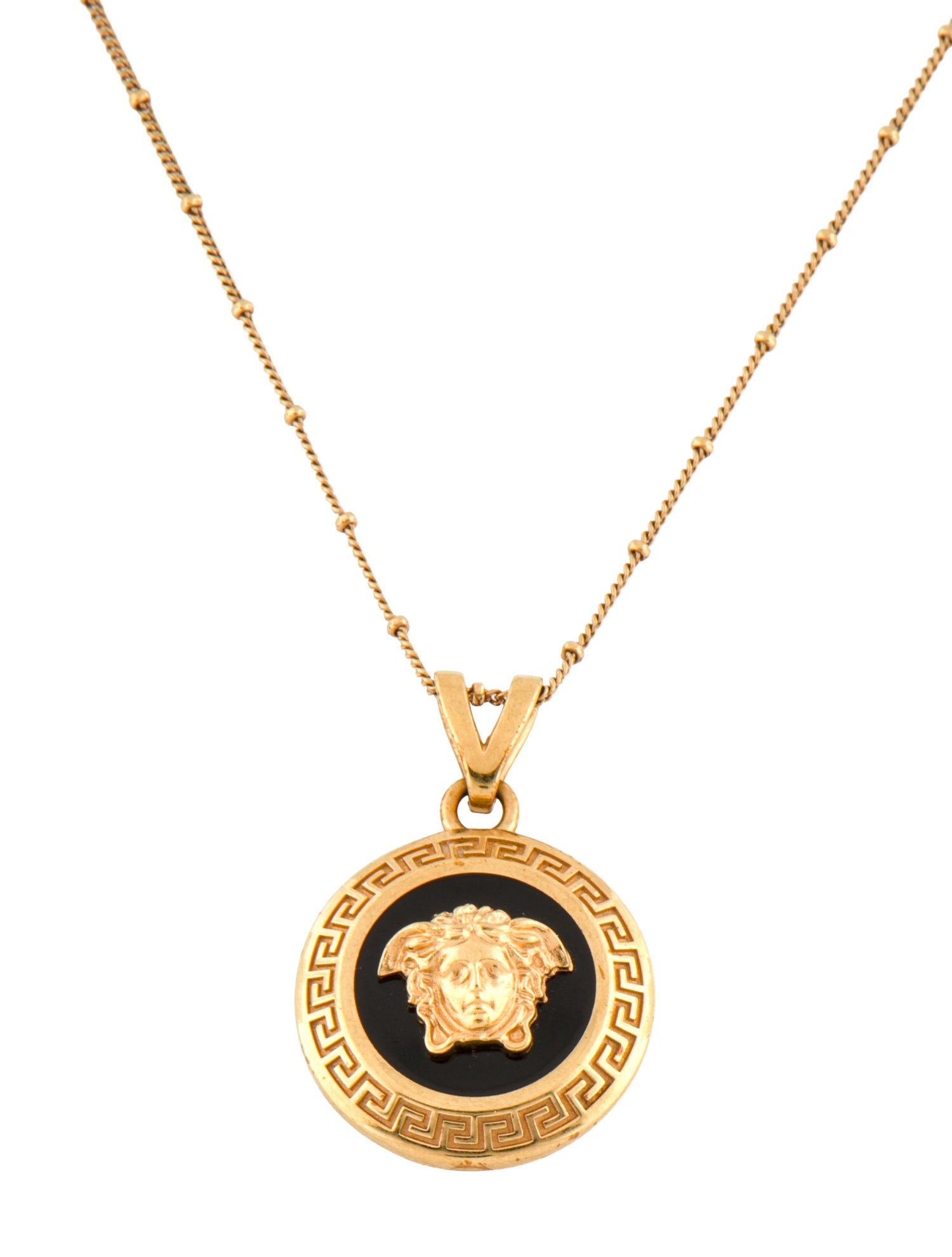 Versace Enamel Icon Pendant Necklace