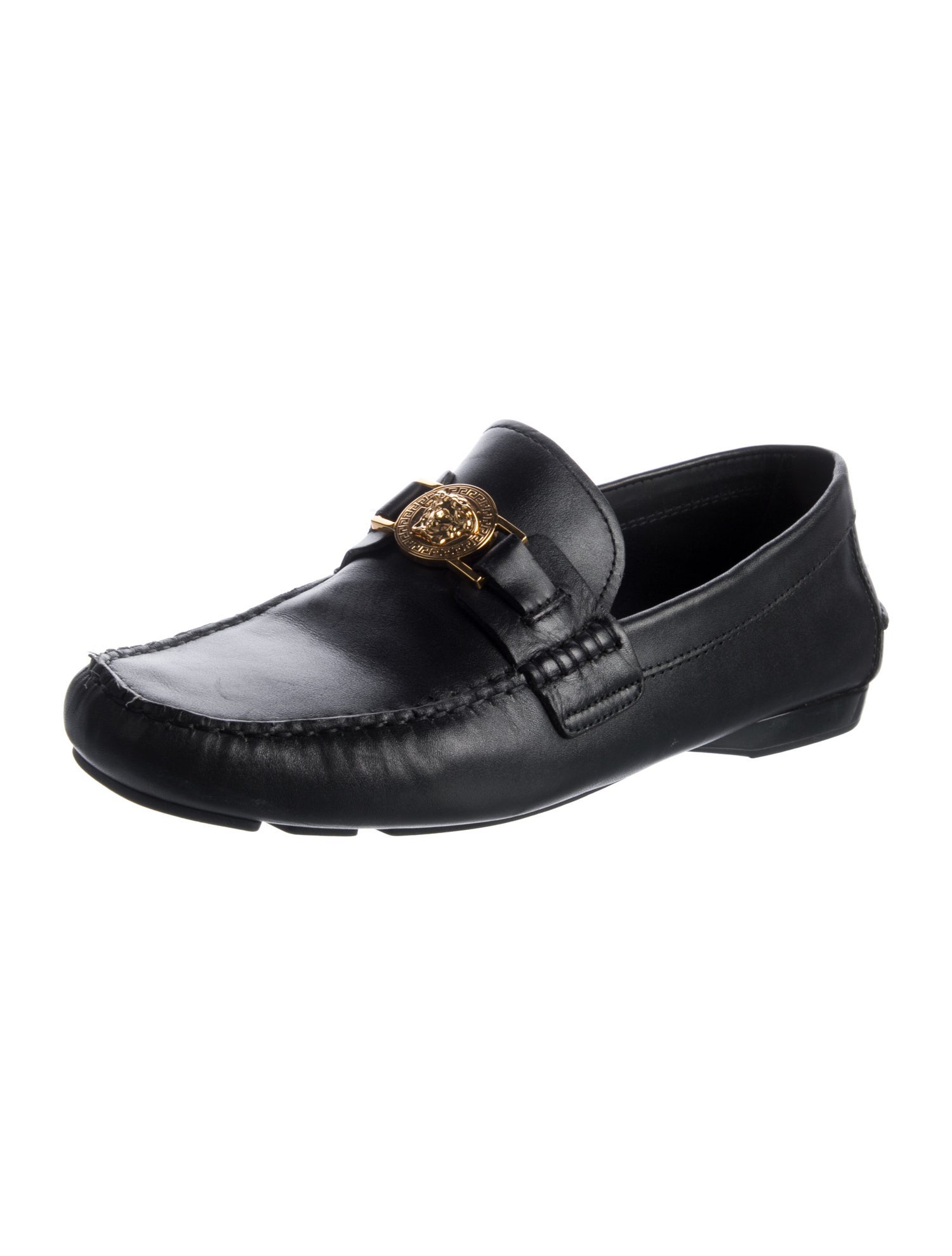 Versace Medusa Insignia Leather Loafers