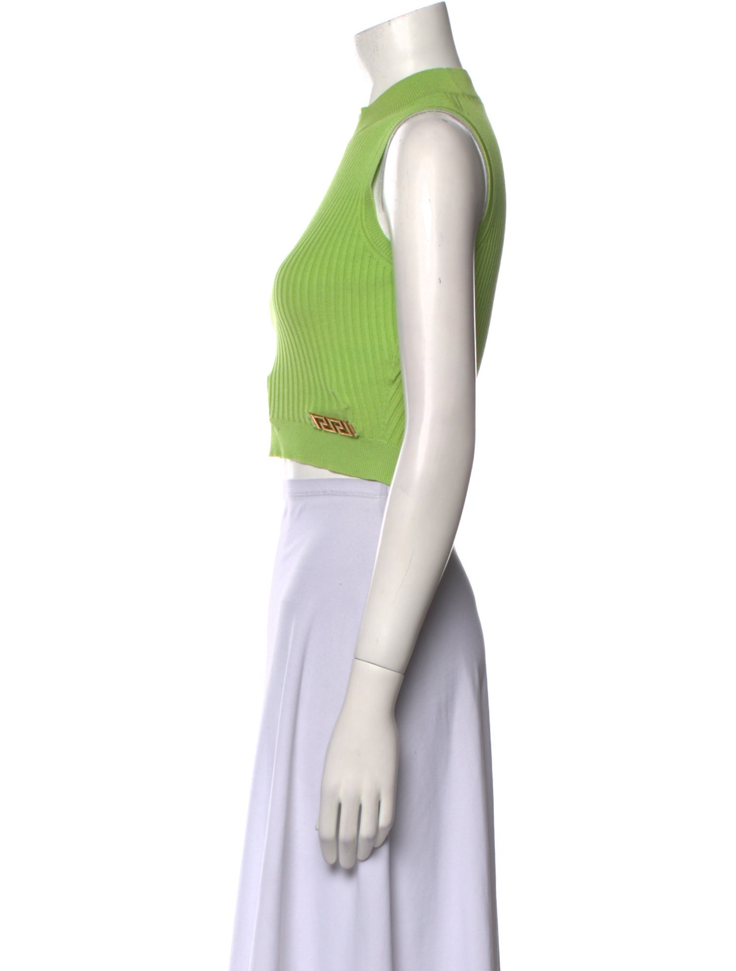 Versace Silk Crew Neck Crop Top