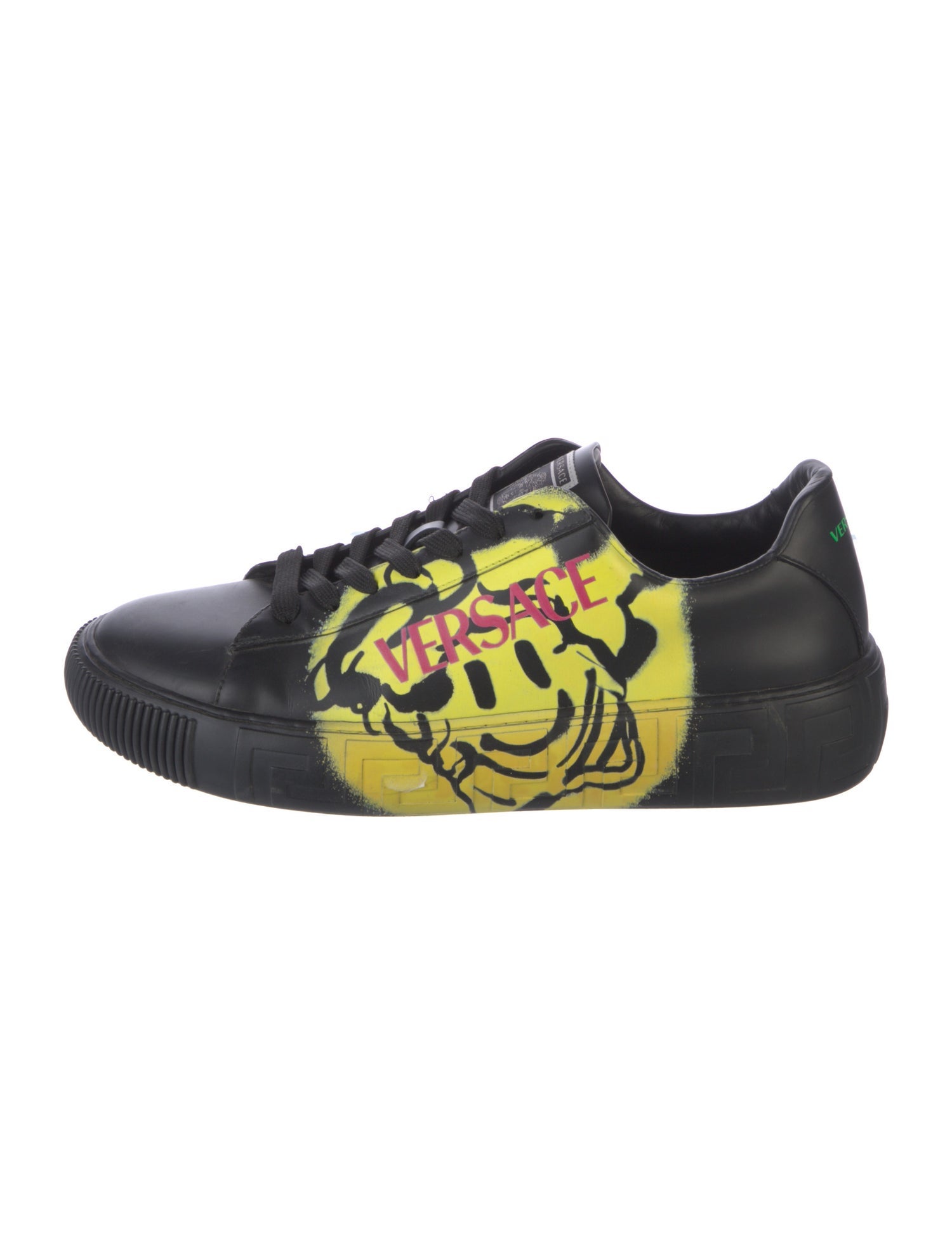 Versace Leather Printed Sneakers