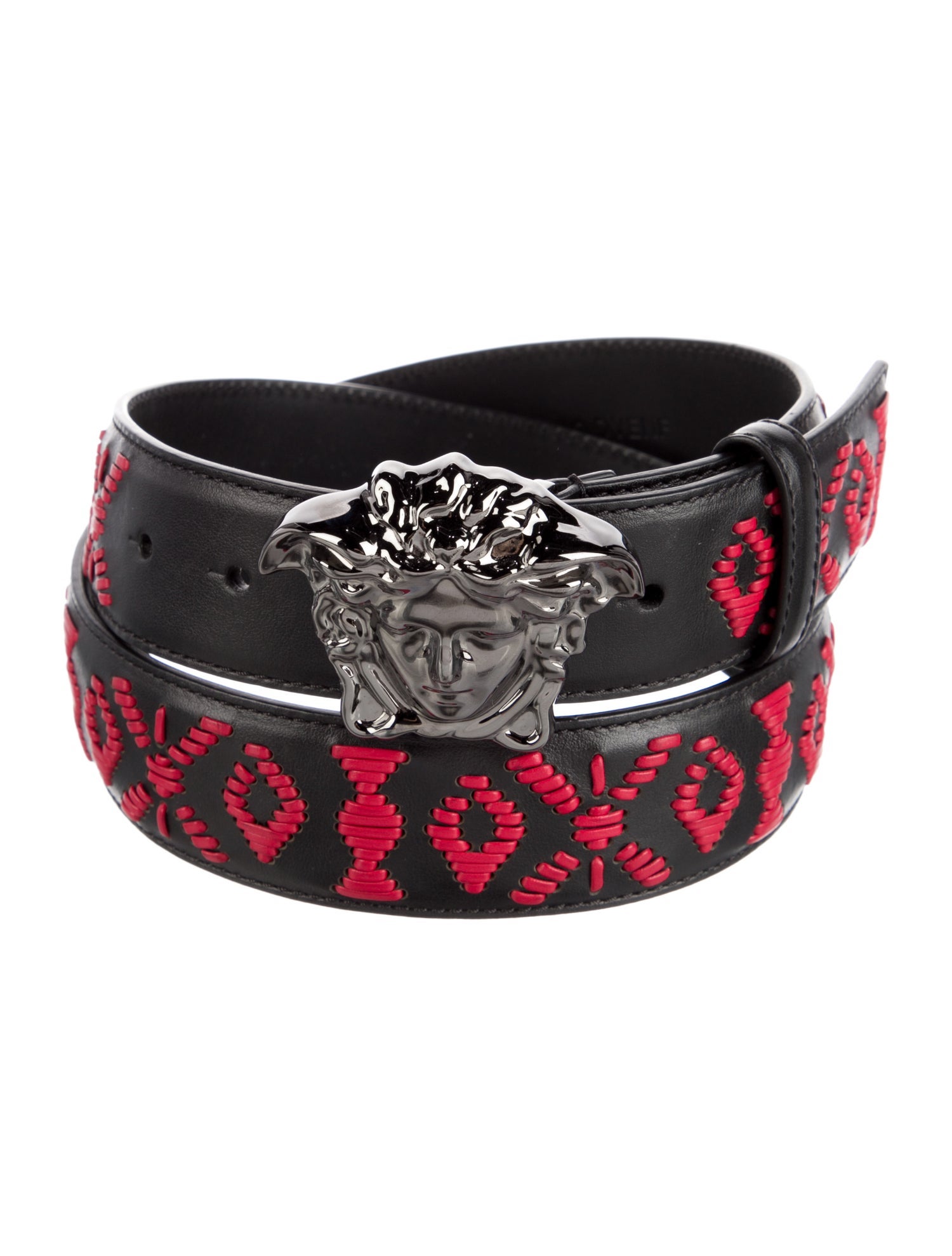 Versace Medusa Insignia Leather Waist Belt