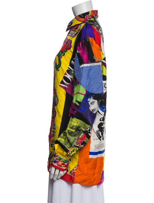 Versace Silk Printed Button-Up Top