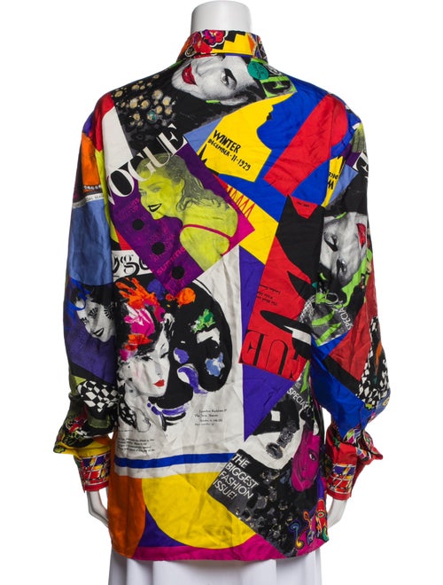 Versace Silk Printed Button-Up Top