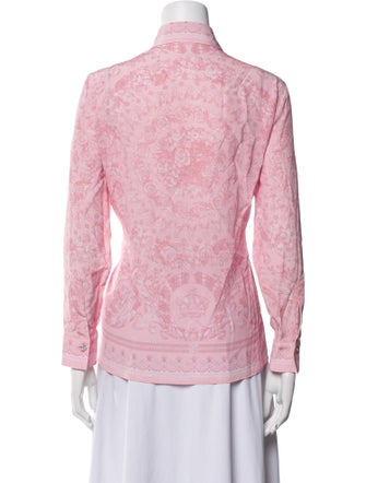 Versace Silk Printed Button-Up Top