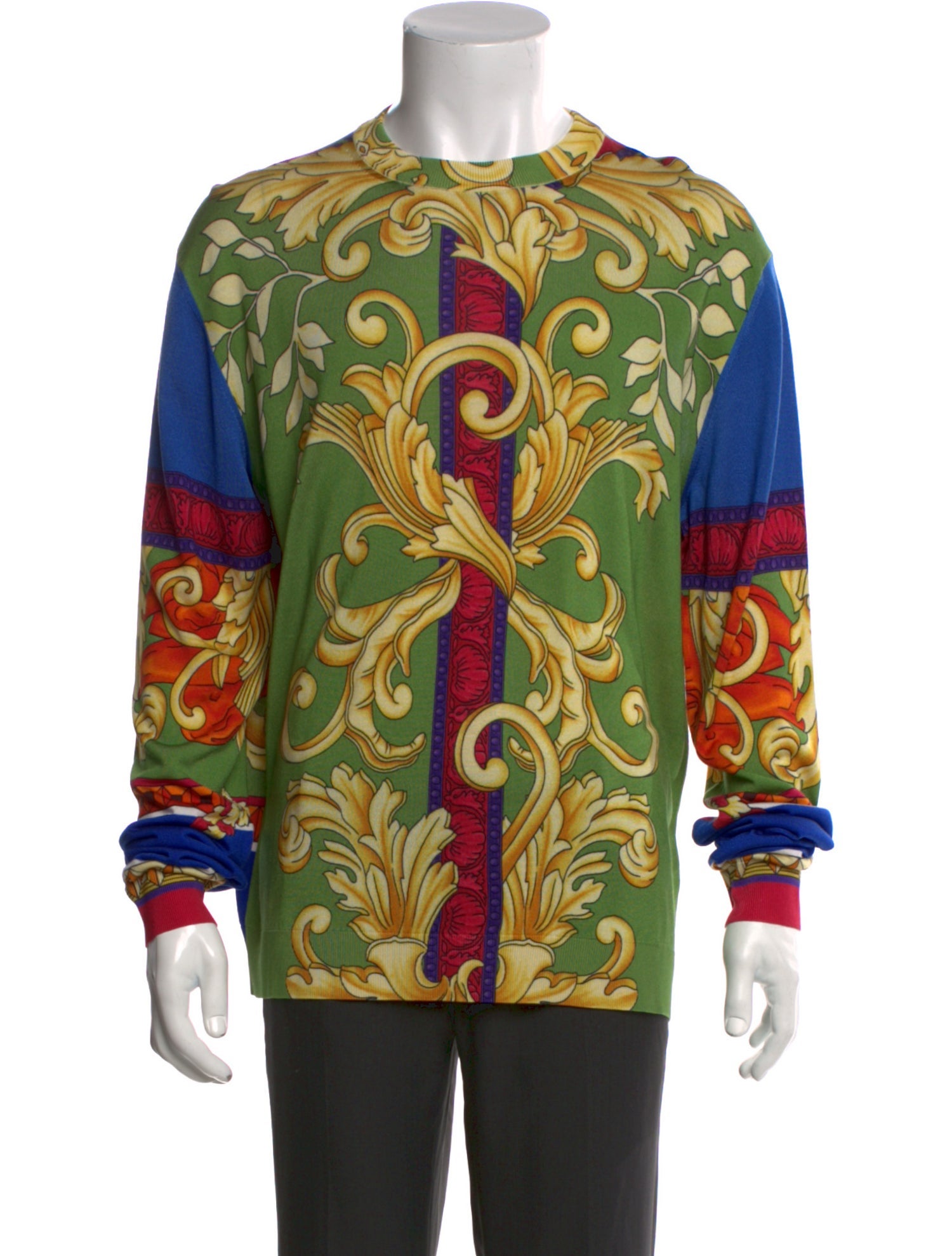 Versace Printed Crew Neck Pullover