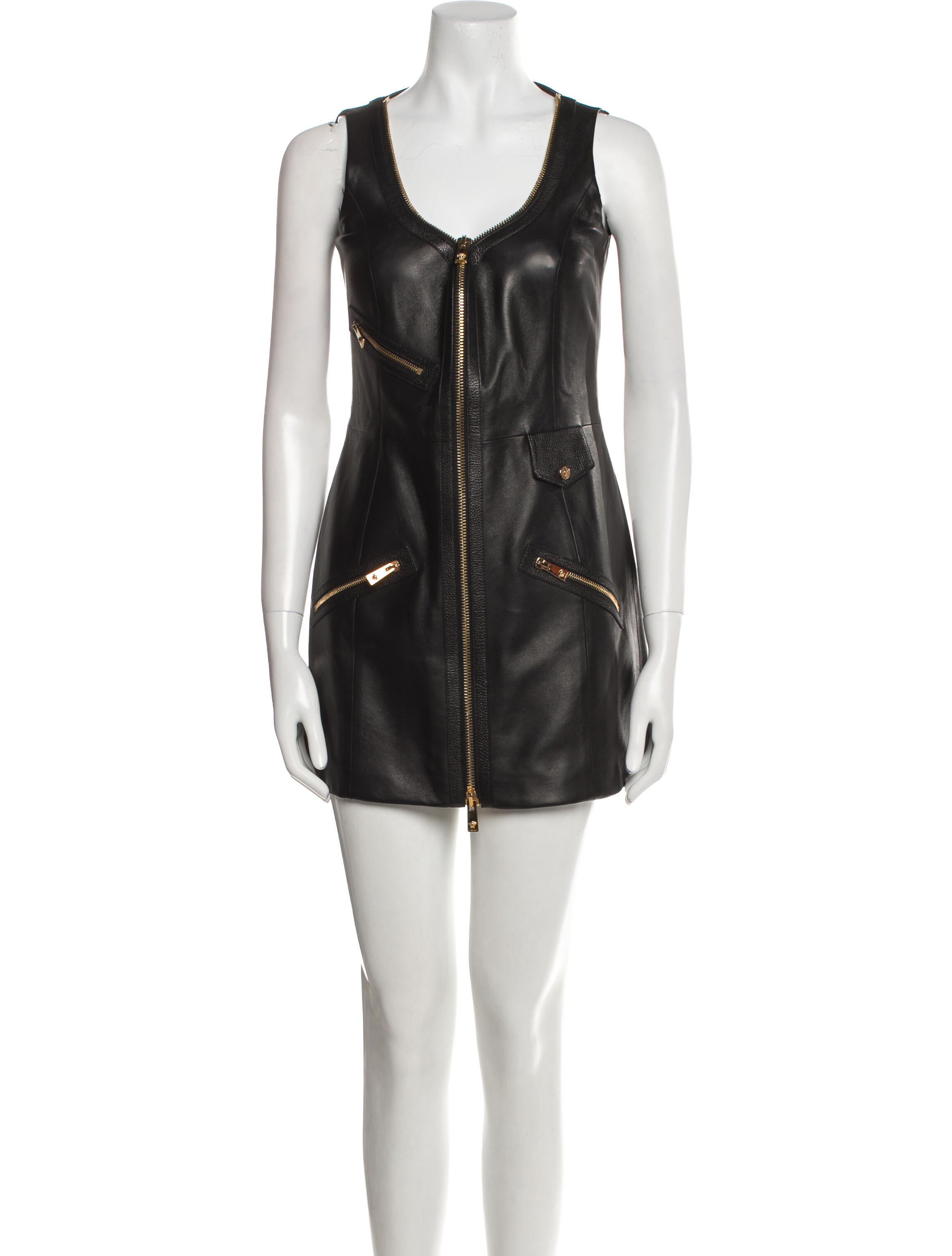 Versace Leather Mini Dress