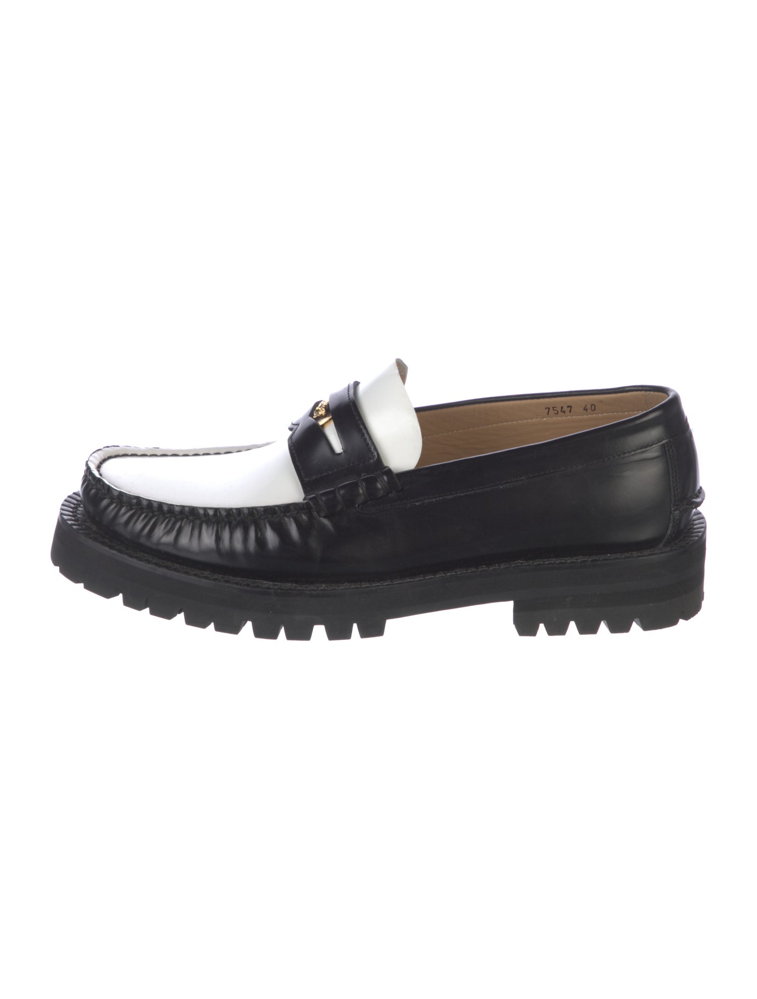 Versace Medusa Insignia Leather Loafers