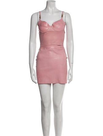 Versace Latex Cutout Accent Skirt Set