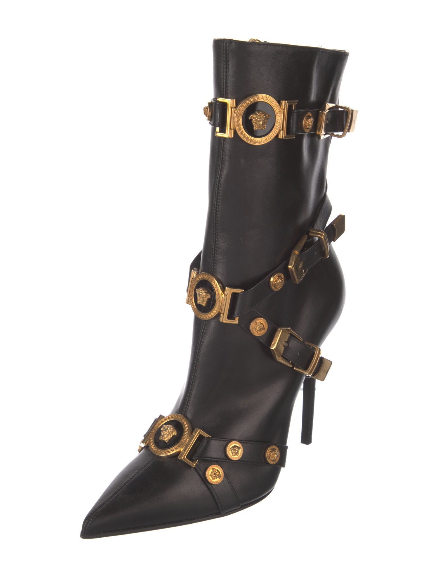 Versace Medusa Insignia Leather Boots