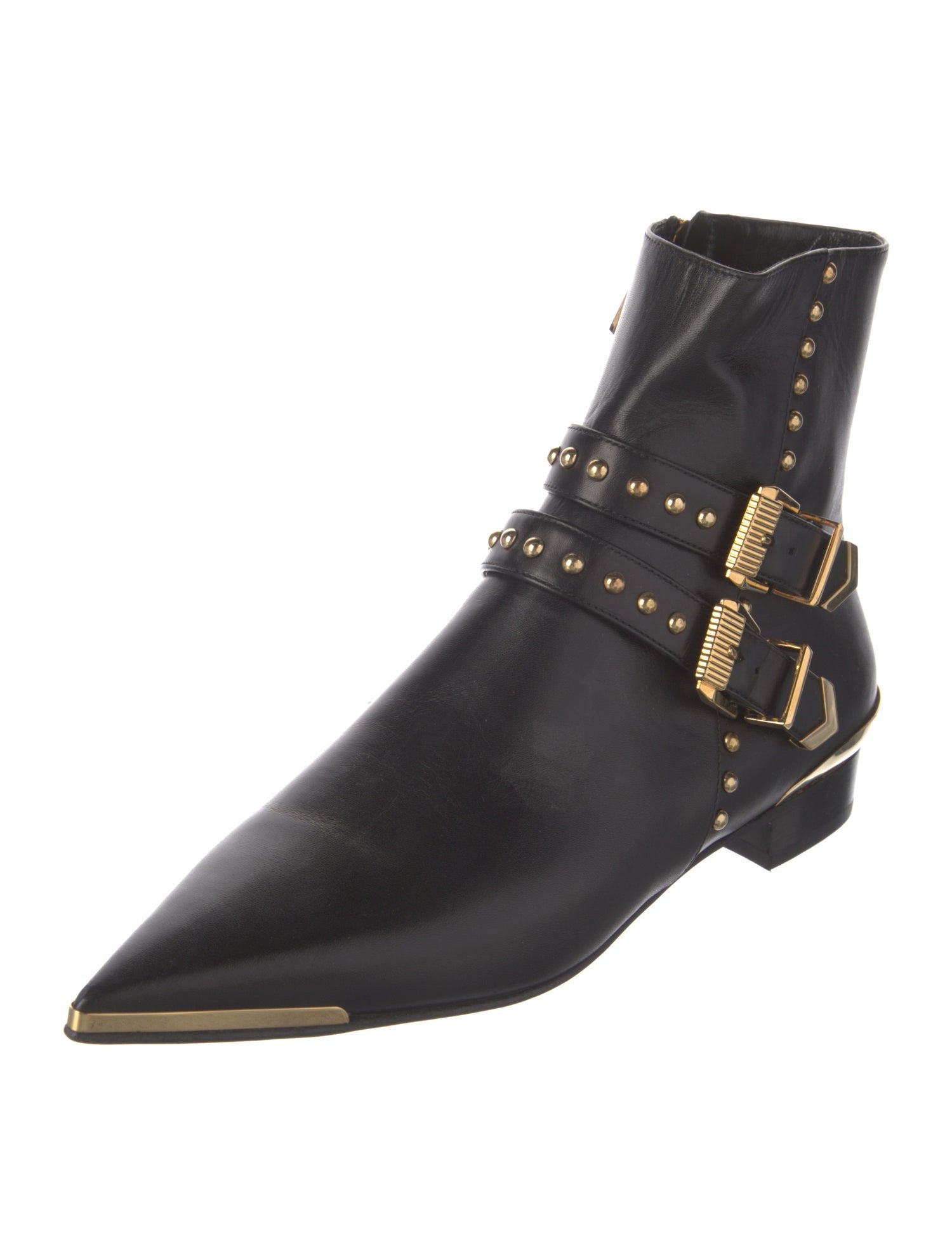 Versace Medusa Insignia Leather Moto Boots