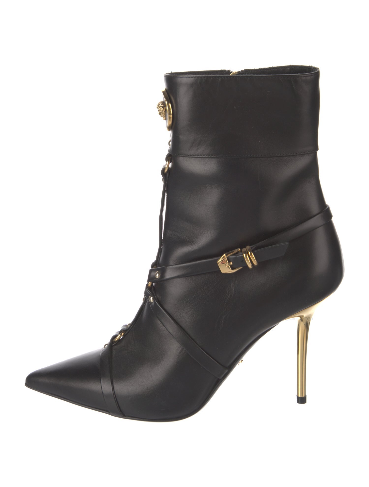 Versace Leather Lace-Up Boots