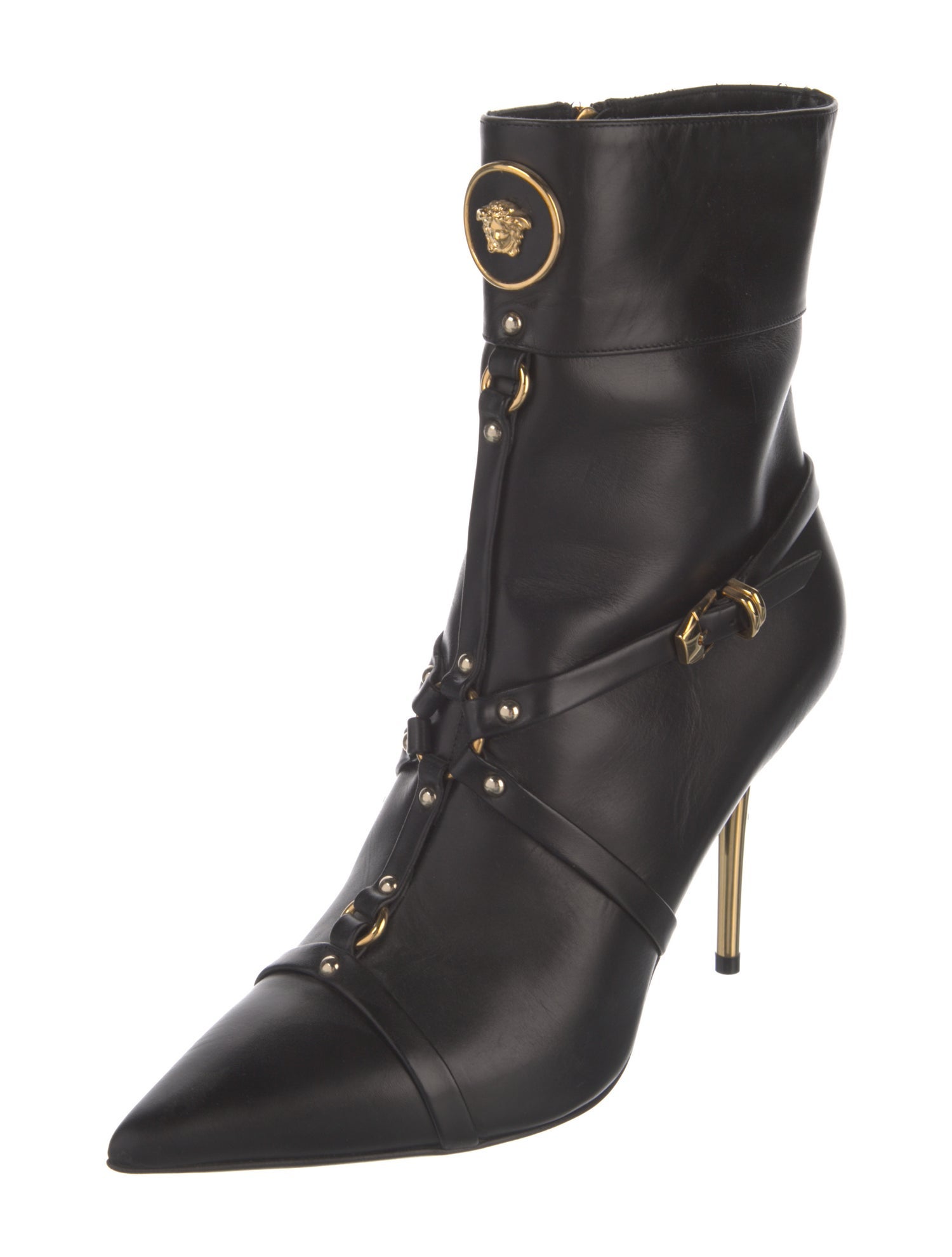 Versace Leather Lace-Up Boots