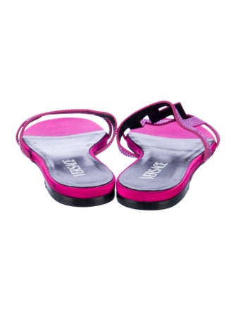 Versace Satin Crystal Embellishments Slides