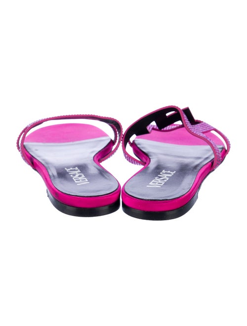Versace Satin Crystal Embellishments Slides