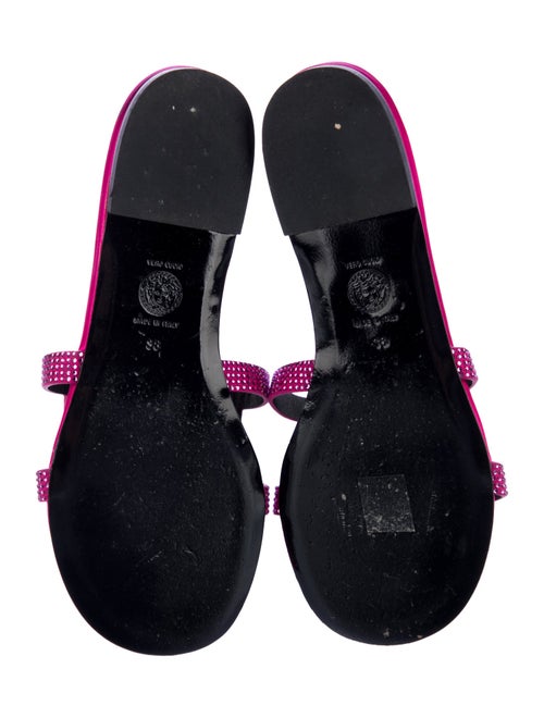Versace Satin Crystal Embellishments Slides