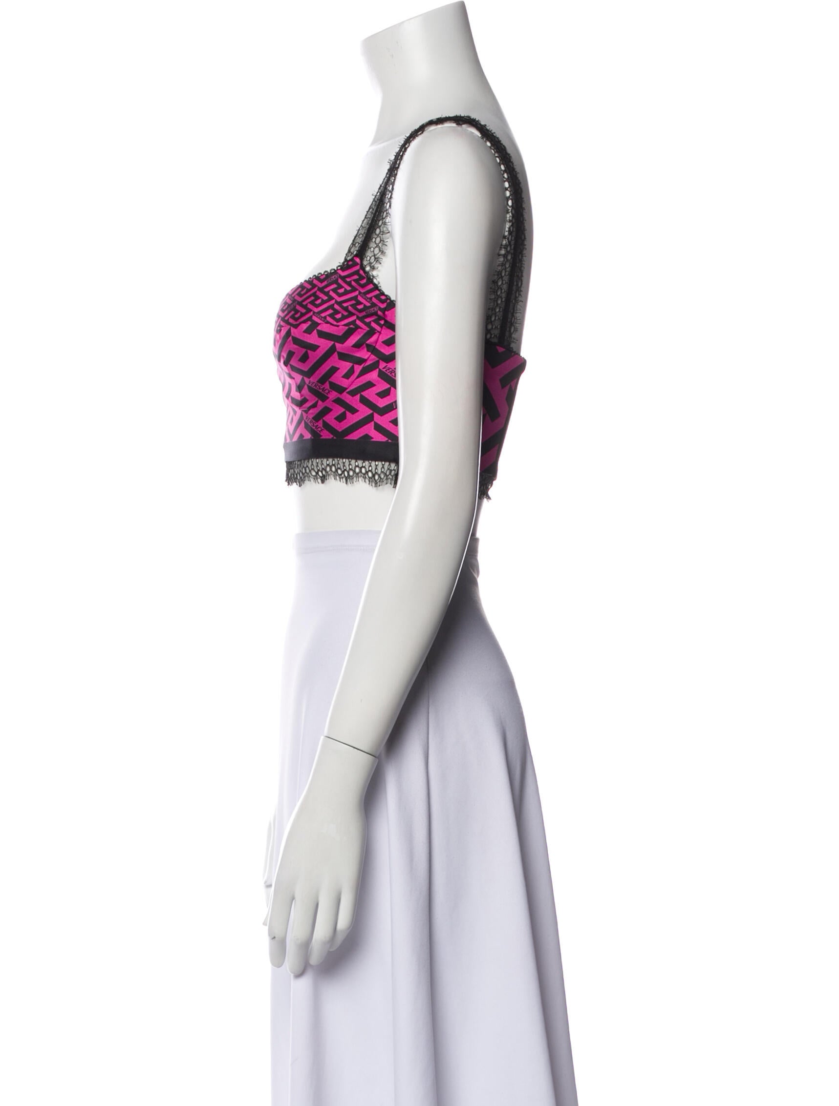 Versace Silk Printed Crop Top