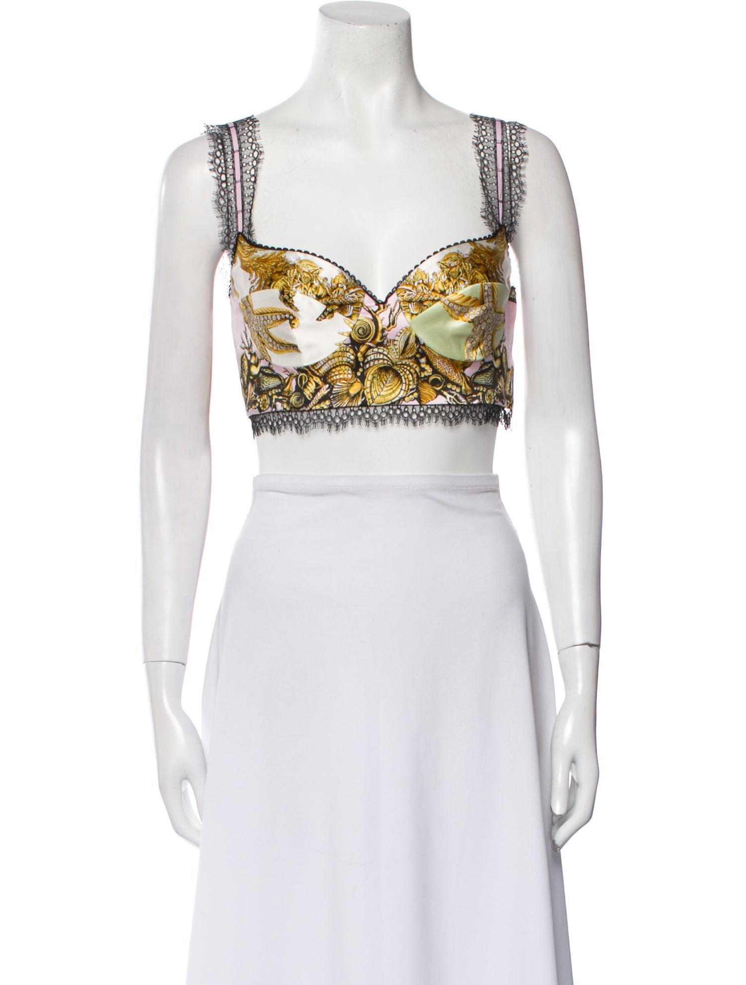 Versace Silk Printed Crop Top