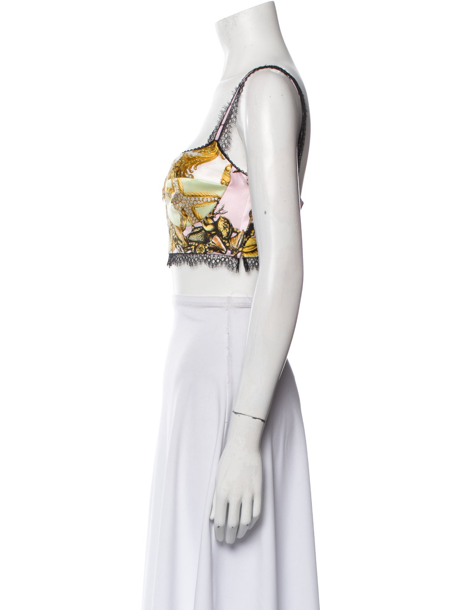 Versace Silk Printed Crop Top