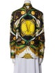 Versace Silk Printed Button-Up Top