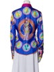 Versace Silk Printed Button-Up Top