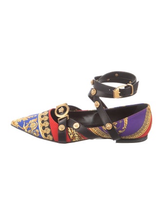 Versace Printed Slingback Flats