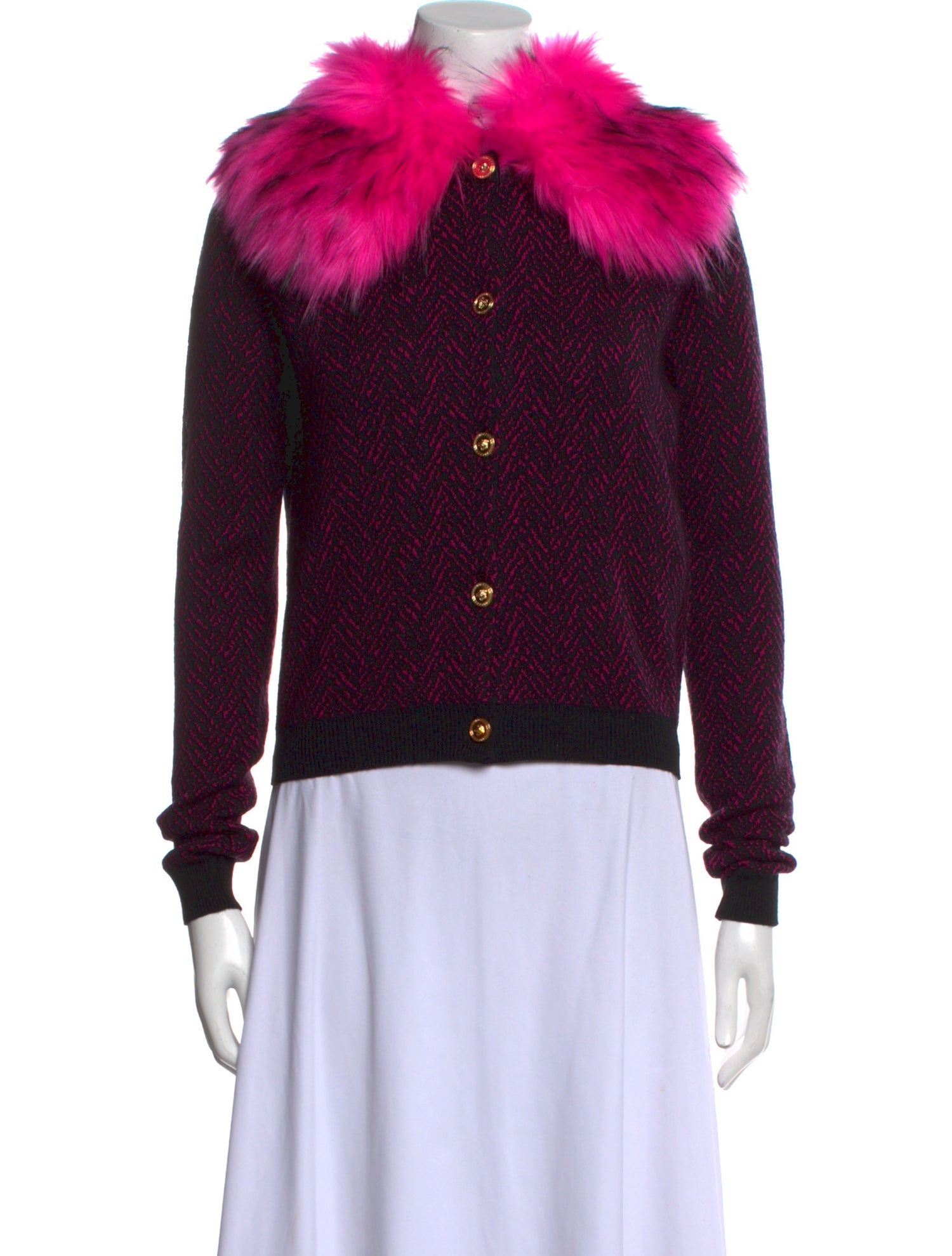 Versace Virgin Wool Printed Sweater