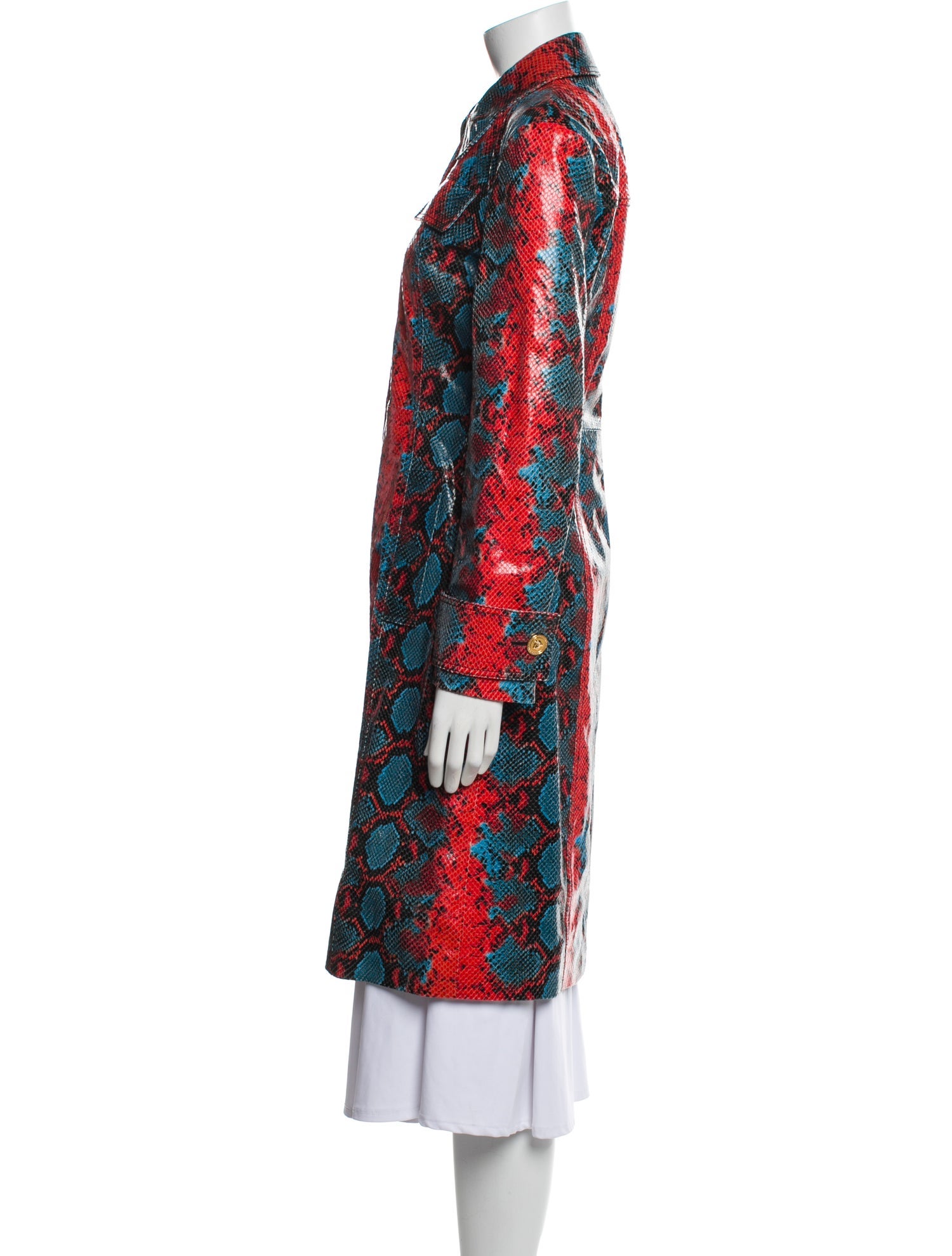 Versace Leather Animal Print Coat