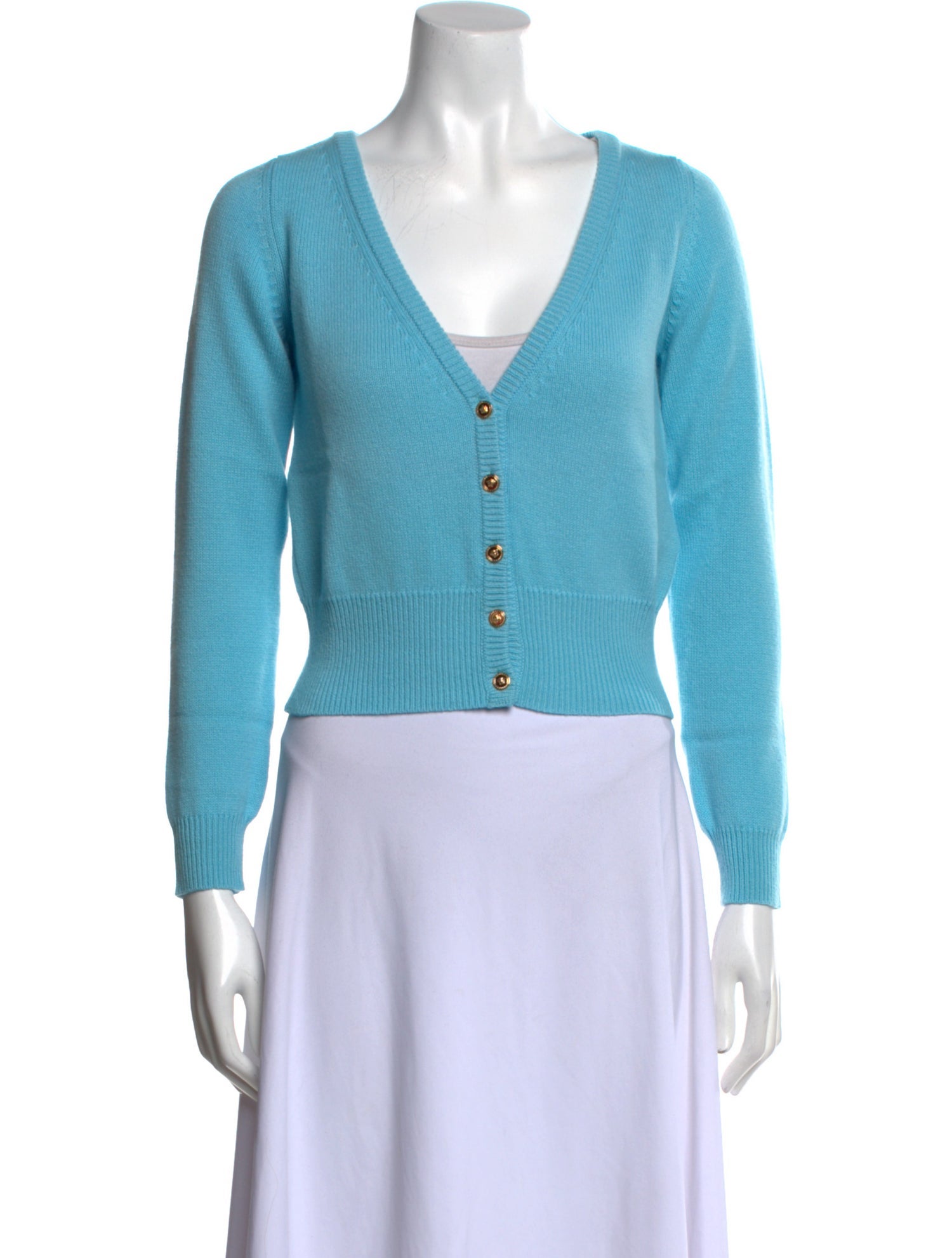 Versace Cashmere Plunge Neckline Sweater w/ Tags