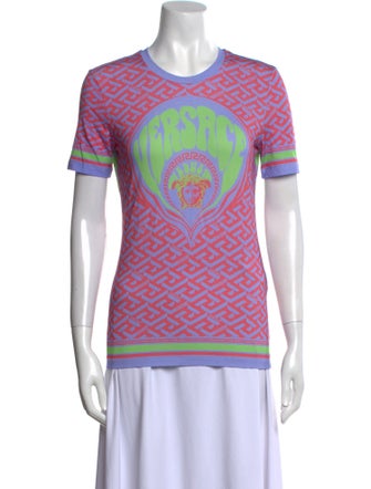 Versace Printed Crew Neck T-Shirt w/ Tags