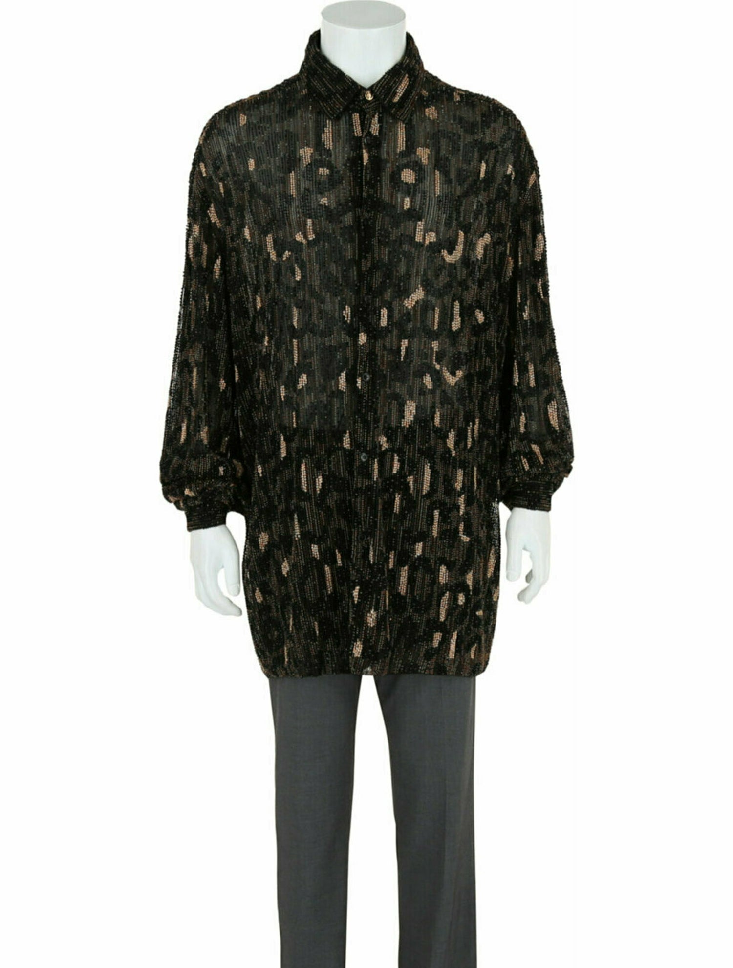 Versace Animal Print Button-Up Top w/ Tags