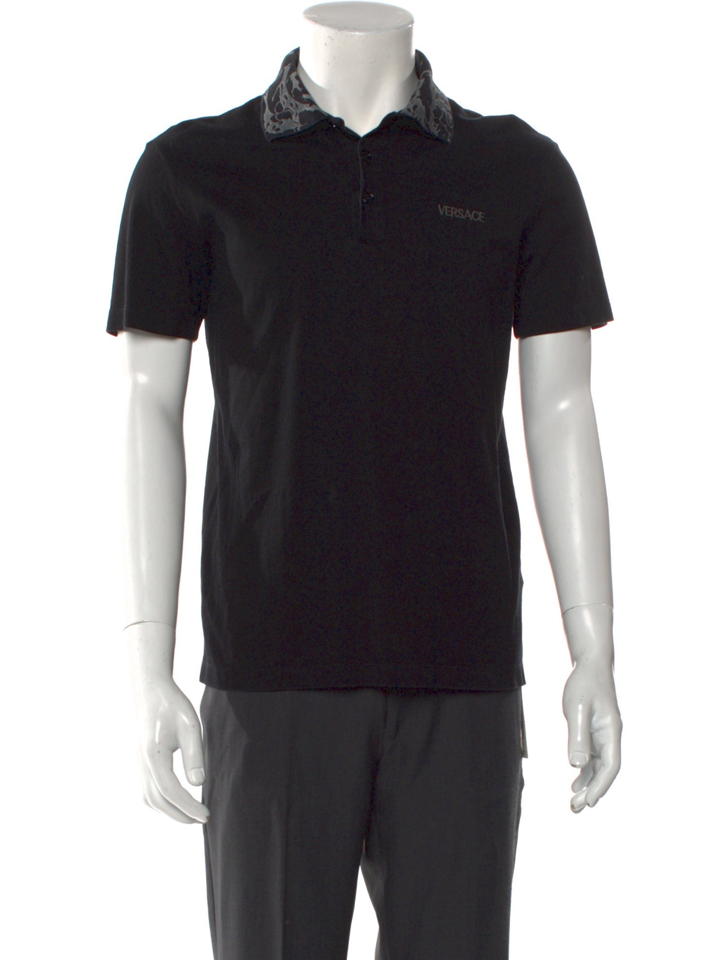 Versace Barocco Print Crew Neck Polo Shirt