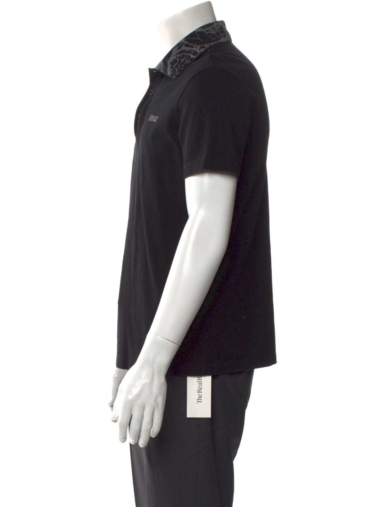 Versace Barocco Print Crew Neck Polo Shirt