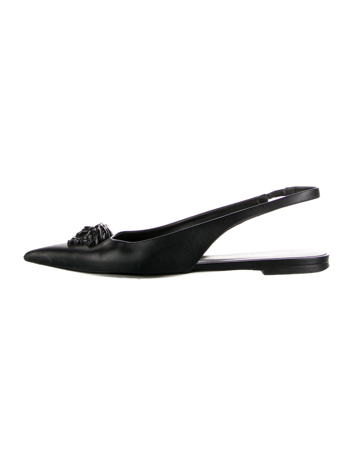 Versace Leather Slingback Flats