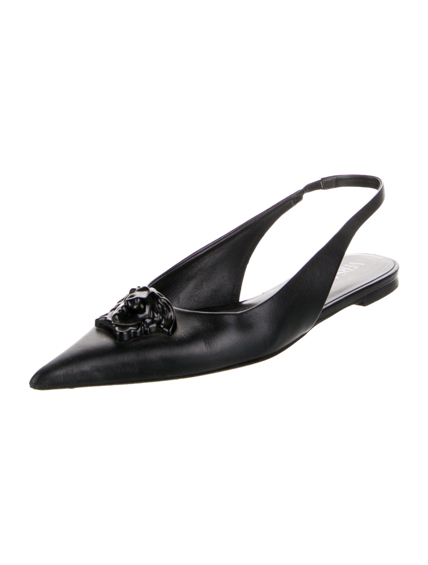 Versace Leather Slingback Flats