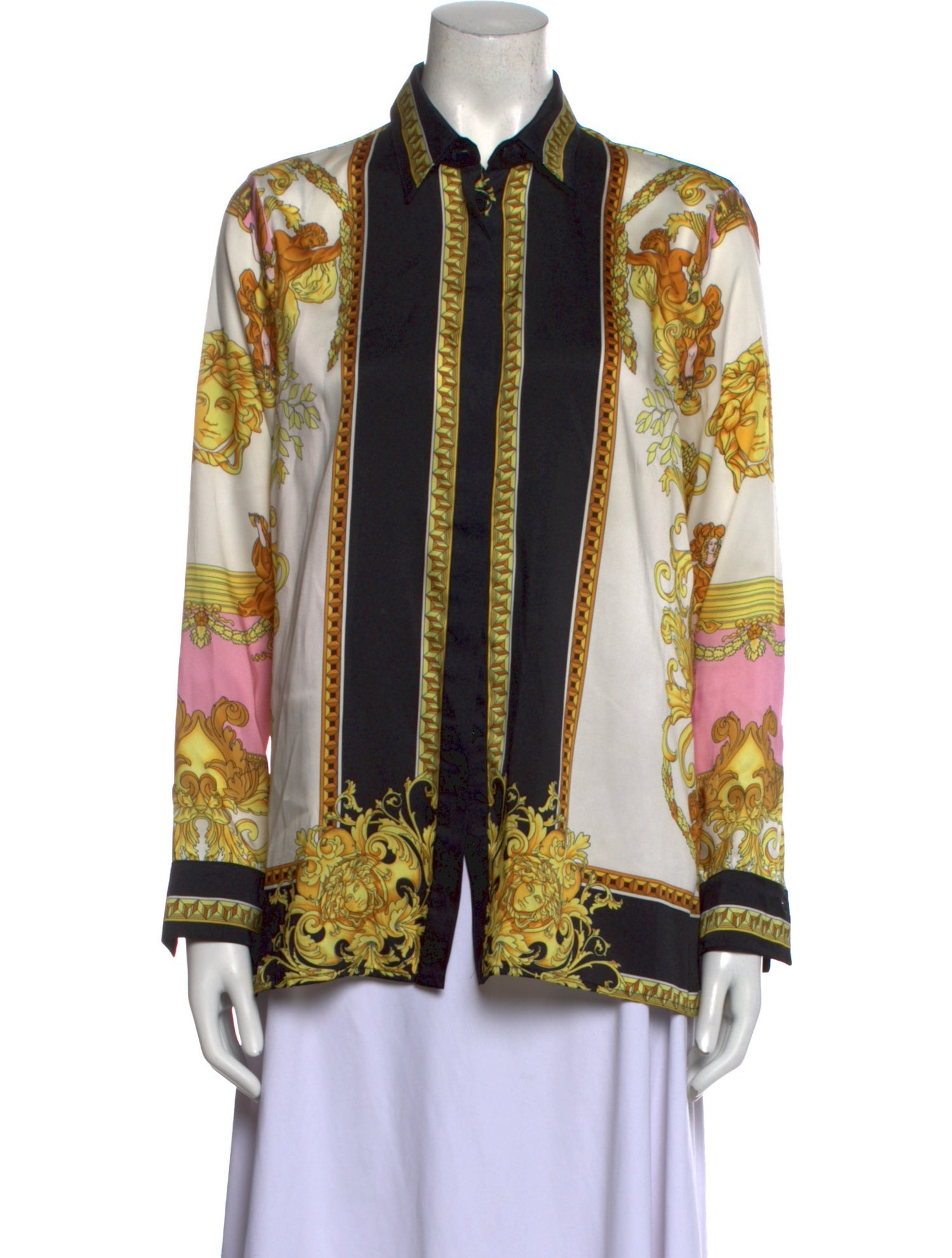 Versace 2022 Printed Button-Up Top