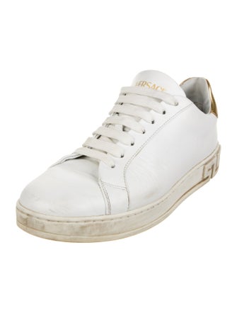 Versace Grecca Pattern Leather Sneakers